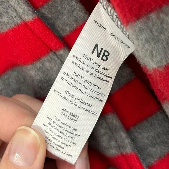 Just One You Carter's Boys Red Gray Striped Reindeer Christmas Footie Pajamas NB - Picture 3 of 5